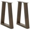 Pieds de table à manger en forme de V 2 pcs acier naturel acier