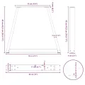 Pieds de table à manger en forme de V 2 pcs acier naturel acier