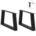 Pieds de table à manger forme V 2 pcs noir 60x(30-31,3)cm acier