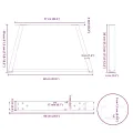 Pieds de table à manger forme V 2 pcs noir 60x(30-31,3)cm acier