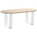 Pieds de table à manger forme V 2pcs blanc 30x(30-31,3)cm acier