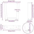 Pieds de table à manger forme V 2pcs blanc 30x(30-31,3)cm acier