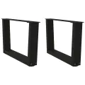 Pieds de table à manger forme V 2 pcs noir 50x(30-31,3)cm acier