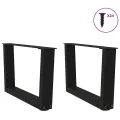 Pieds de table à manger forme V 2 pcs noir 50x(30-31,3)cm acier