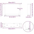 Pieds de table à manger forme V 2 pcs noir 50x(30-31,3)cm acier