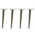 Pieds de table basse forme conique 4 pcs acier naturel 30-31 cm