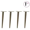 Pieds de table basse forme conique 4 pcs acier naturel 30-31 cm