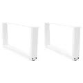 Pieds de table à manger forme V 2pcs blanc 70x(30-31,3)cm acier