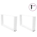 Pieds de table à manger forme V 2pcs blanc 70x(30-31,3)cm acier