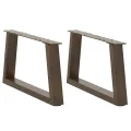 Pieds de table à manger forme V 2 pcs acier naturel acier