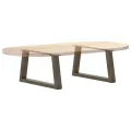 Pieds de table à manger forme V 2 pcs acier naturel acier
