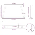 Pieds de table à manger forme V 2 pcs acier naturel acier