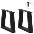 Pieds de table à manger forme V 2 pcs noir 40x(30-31,3)cm acier