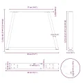 Pieds de table à manger forme V 2 pcs noir 40x(30-31,3)cm acier