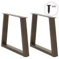 Pieds de table à manger en forme de V 2 pcs acier naturel acier