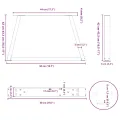 Pieds de table à manger en forme de V 2 pcs acier naturel acier