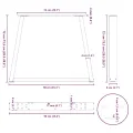 Pieds de table à manger forme de U 2 pcs 90x(72-73,3) cm acier