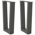 Pieds de table à manger en forme de V 2 pcs anthracite acier