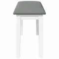 Banc 90 cm blanc bois massif caoutchouc