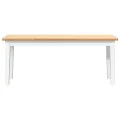 Banc 110 cm blanc bois massif caoutchouc