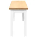 Banc 110 cm blanc bois massif caoutchouc