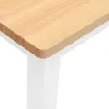 Banc 110 cm blanc bois massif caoutchouc