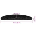 Tapis d'escalier 20 pcs noir 65x21x4 cm