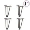 Pieds de table en forme d'épingle à cheveux 20 cm acier massif