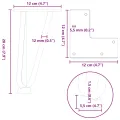 Pieds de table en forme d'épingle à cheveux 20 cm acier massif