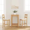 Tabourets de bar avec coussins 2pcs naturel bois massif d'hévéa