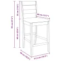 Tabourets de bar avec coussins 2pcs naturel bois massif d'hévéa