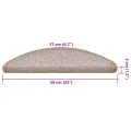 Tapis d'escalier 30 pcs marron 56x17x3 cm