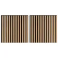 Panneaux muraux acoustiques 2pcs lattes 60,5x60cm placage chêne