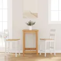 VidaXL Tabourets de bar 2 pcs blanc bois massif d'hévéa