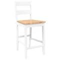 VidaXL Tabourets de bar 2 pcs blanc bois massif d'hévéa