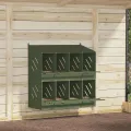 Nichoir à poules avec 8 compartiments vert olive métal