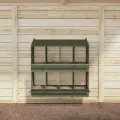 Nichoir à poules avec 8 compartiments vert olive métal