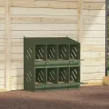 Nichoir à poules avec 8 compartiments vert olive métal