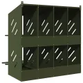 Nichoir à poules avec 8 compartiments vert olive métal