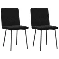 Chaises à manger lot de 2 Noir Velours