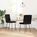 Chaises à manger lot de 2 Noir Velours