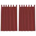 Rideaux en voile avec passe-tringles 2 pcs rouge bordeaux