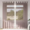 Rideaux en voile avec passe-tringles 2 pcs marron