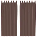 Rideaux en voile avec passe-tringles 2 pcs marron