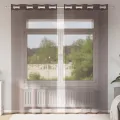 Rideaux en voile avec œillets 2 pcs marron 140x225 cm