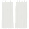 Rideaux en voile avec passe-tringles 2 pcs blanc
