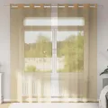 Rideaux en voile avec œillets 2 pcs sable