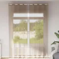 Rideaux en voile avec œillets 2 pcs marron clair