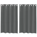 Rideaux en voile avec œillets 2 pcs gris foncé 140x175 cm
