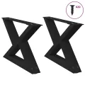 Pieds de table basse 2 pcs noir 60x(30-31,3) cm acier